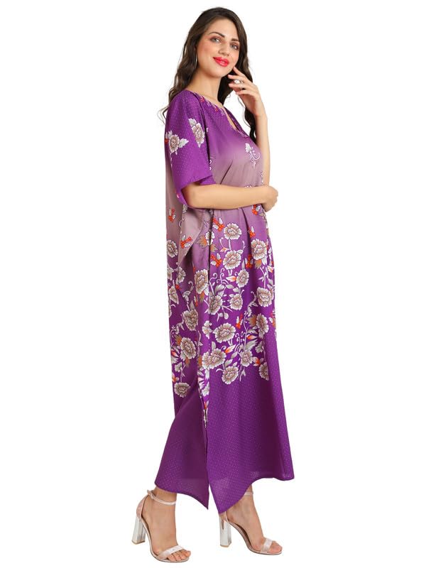 Miss Lavish London Women's Kaftan Tunic Kimono Maxi Dress - Flowy Summer Beach Cover Up Dress for Women, Plus Size Boho Chic Outfit for Vacation, Poolside, Resort Wear & Casual Outings