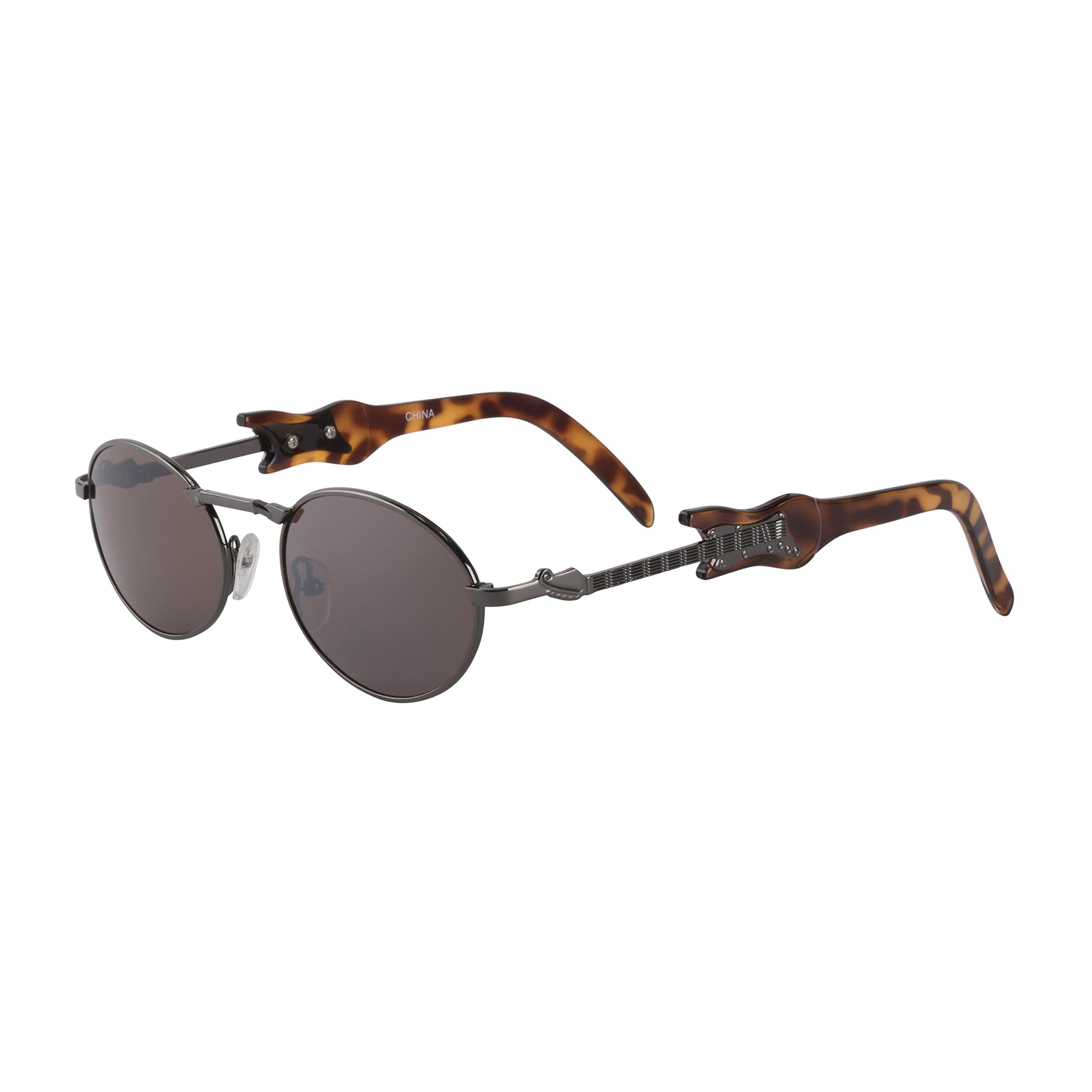 Stylish US Blues Guitar Oval Sunglasses for Men & Women - UV Protection, Retro Vintage Design - Perfect for Concerts, Beach, and Outdoor Activities