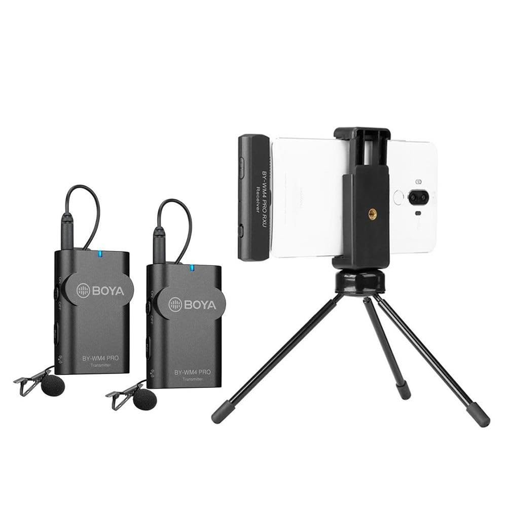 BOYA 2.4G Wireless Microphone Kit for Type-C Devices - Dual Lavalier Mics with Noise Cancellation for Smartphones, Cameras, Vlogging, Live Streaming & Podcasting