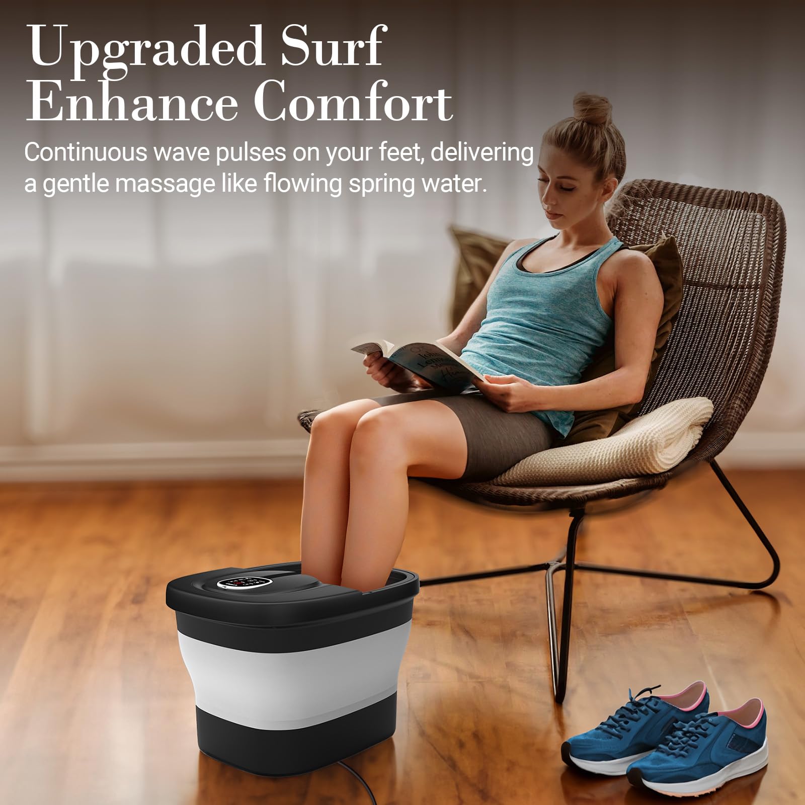 2025 Upgraded Electric Foot Spa Massager with Heating & Circulation, Shiatsu Massage Balls, Pedicure Soaking Tub - Remote Control & Handle for Stress Relief - Perfect for Home Relaxation, Spa Days & Gift Giving
