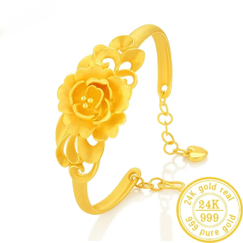 24K Pure Gold Bracelet 999 Solid Gold Bangle - Elegant Butterfly Design, Classic & Trendy Jewelry for Women | Perfect Gift for Anniversary, Birthday & Special Occasions