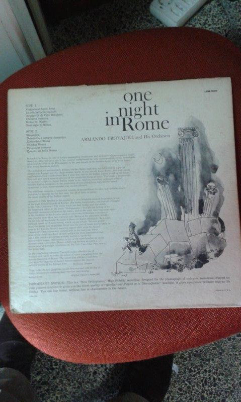 Armando Trovaioli & His Orchestra - One Night In Rome Vinyl LP Album (VG+ Condition) | Italian Jazz Soundtrack Music for Romantic Evenings & Dinner Parties