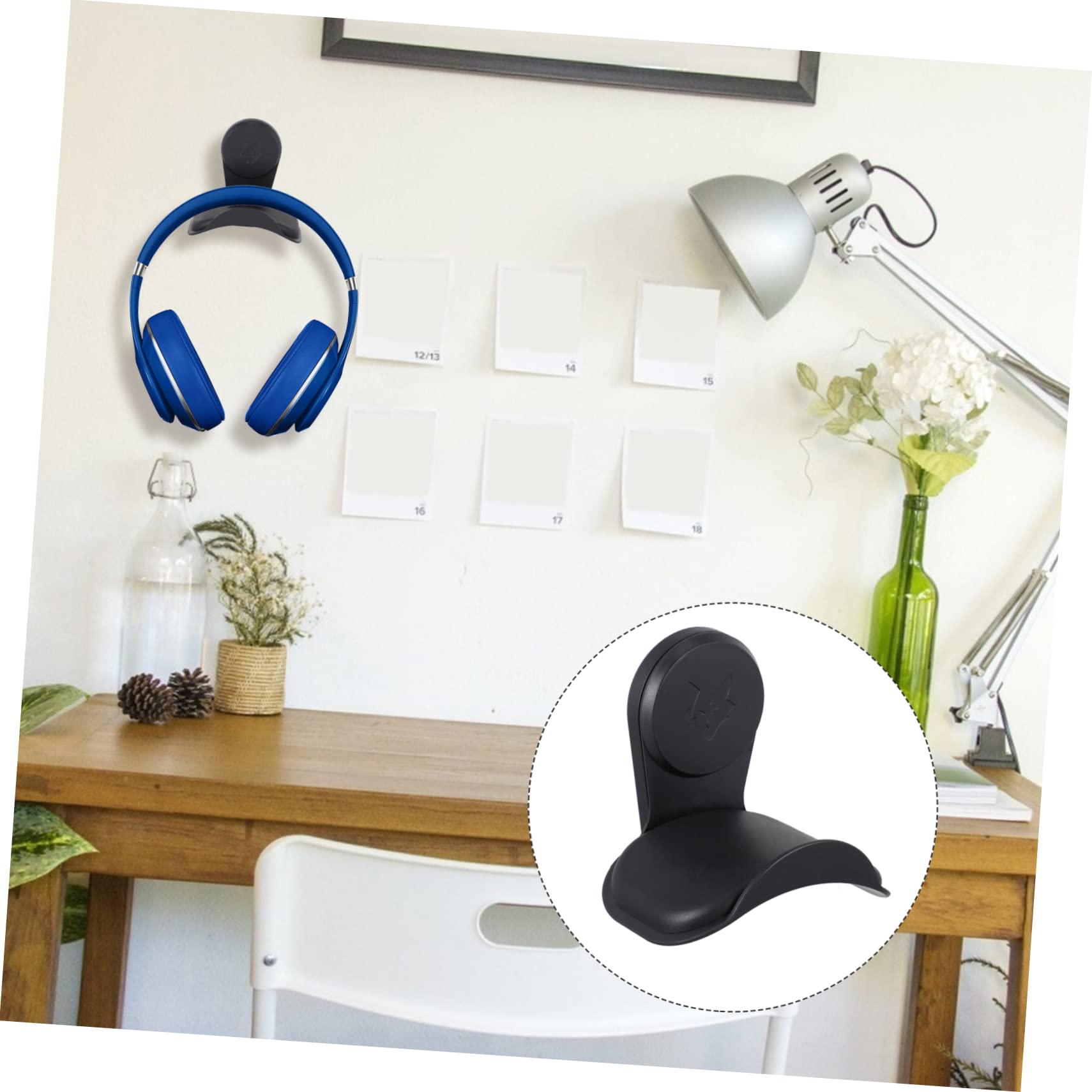 DOITOOL 3 Pack Universal Headphone Stand Hanger - Wall Mountable Headset Hook Holder for Gaming, Office & Home Organization - Space Saving Headphone Storage Solution