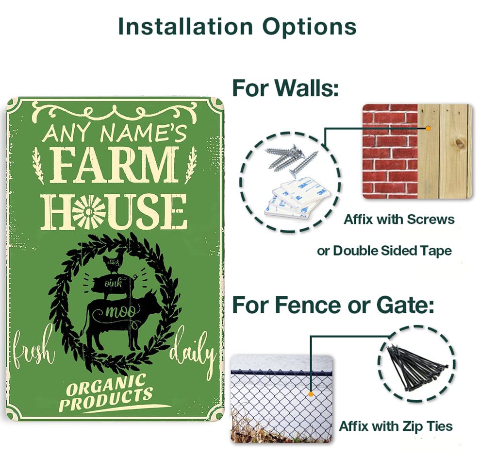 Personalized Farmhouse Sign - Fresh Daily Chicken Cow Pig Plaque - Rustic Kitchen & Backyard Decor - Perfect for Farmhouse, Chicken Coop & Country Home Décor