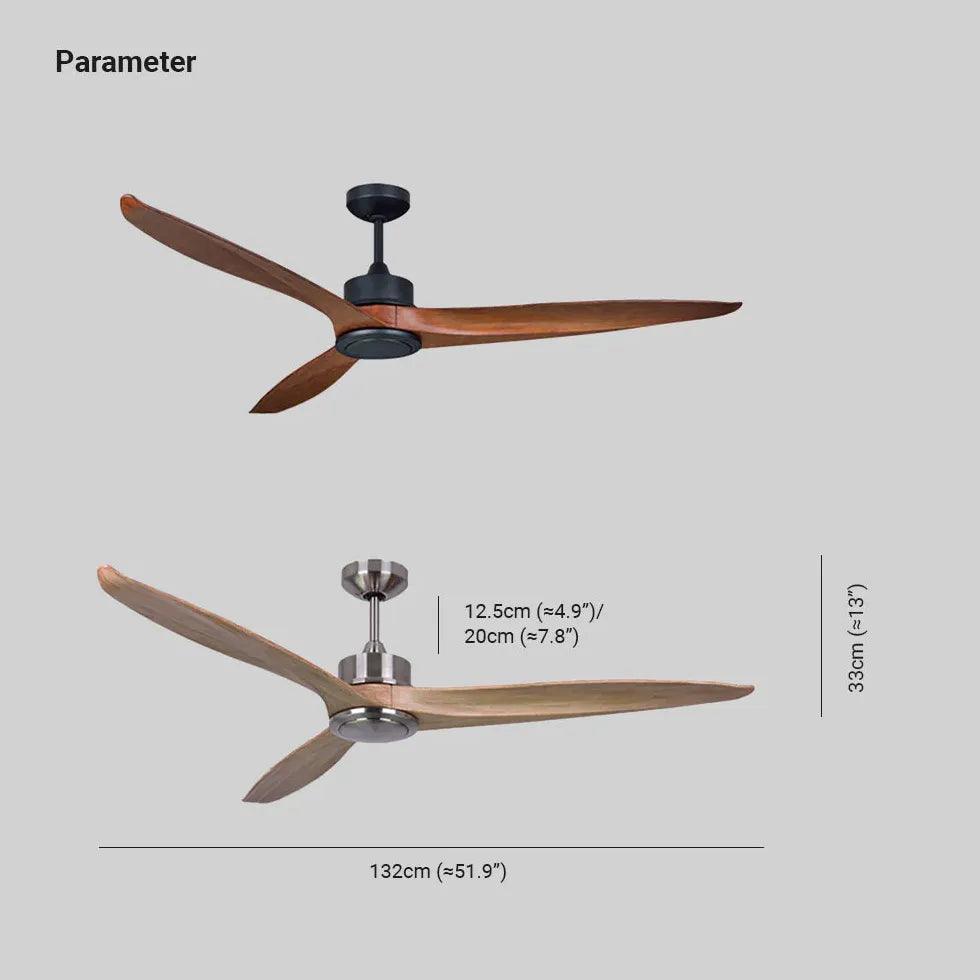 3-Blade Modern Wood Ceiling Fan with Light Kit - Energy Efficient Air Circulation for Living Room, Bedroom, and Office Spaces