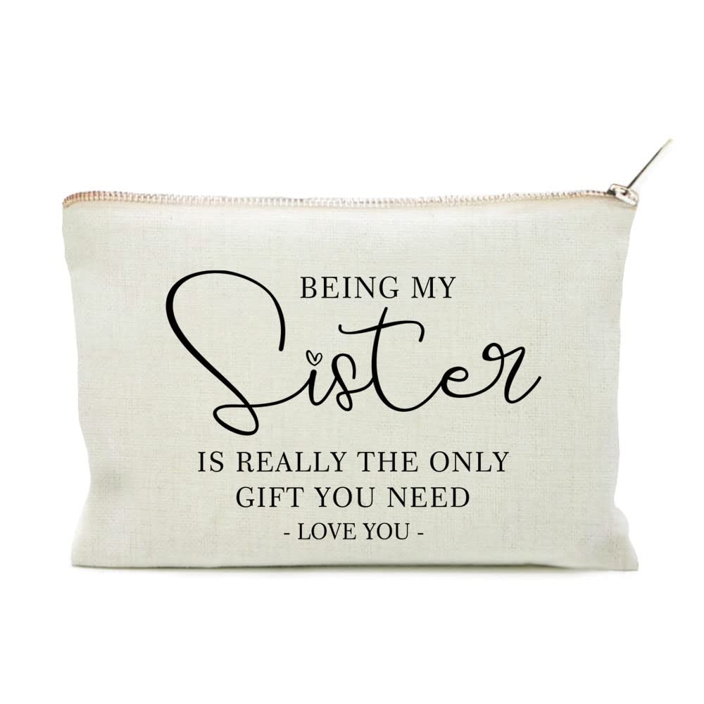 Funny Sister Gift Ideas - Cute Makeup Bag for Best Sister Birthday Present | 