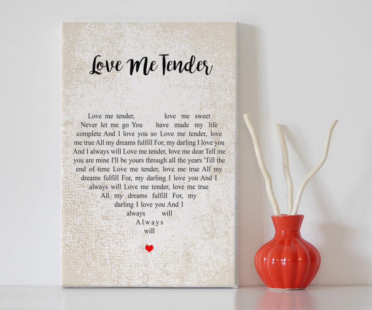 Love Me Tender Framed Canvas Print - 16x24 Wall Art for Home Decor & Gifts