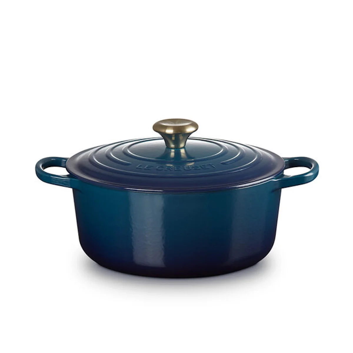 Le Creuset Signature 5.3L Cast Iron Round Dutch Oven - Enameled French Oven for Braising, Baking & Slow Cooking - Agave Blue - Perfect for Soups, Stews & Bread Making