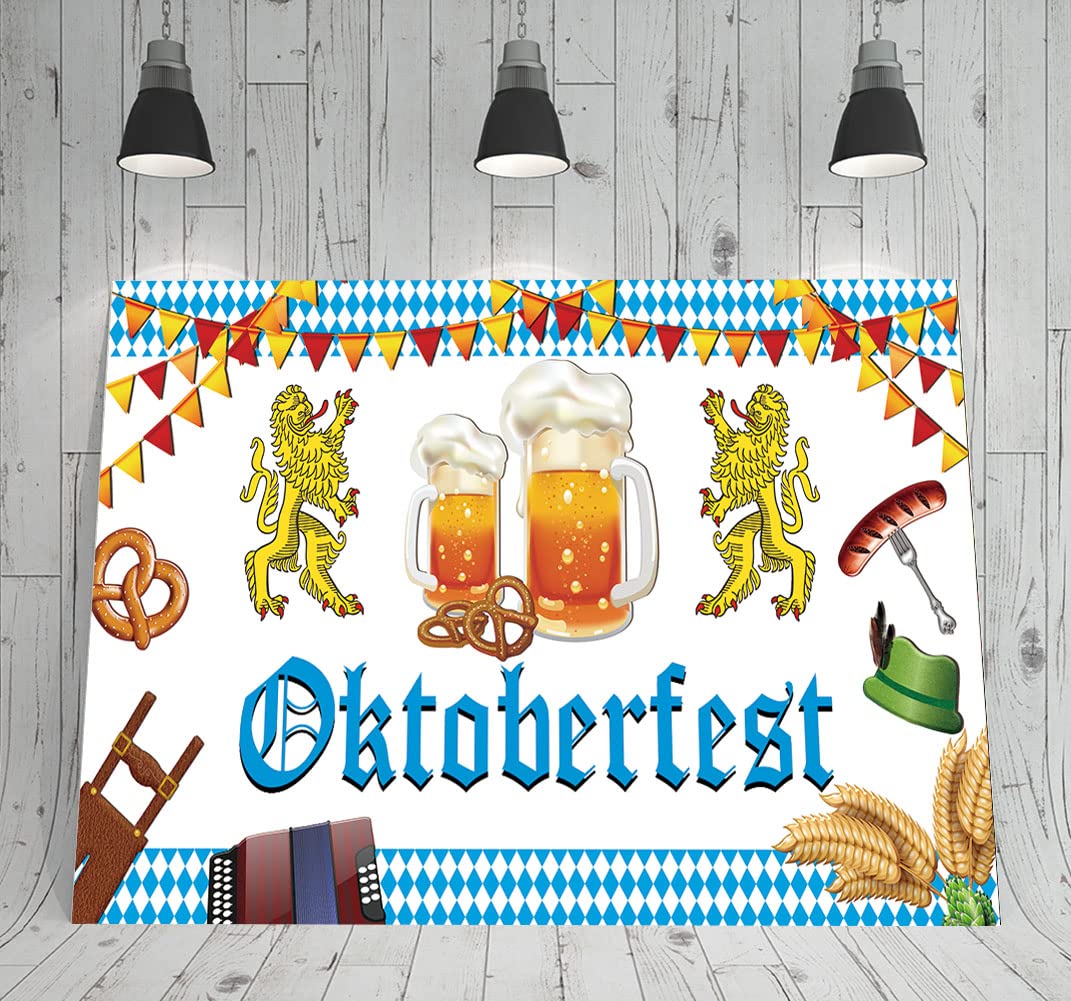 6x3.6ft Oktoberfest Backdrop Banner - Authentic Bavarian Beer Festival Decor for Party, Pub & Beer Garden | Premium German Themed Photo Booth Background