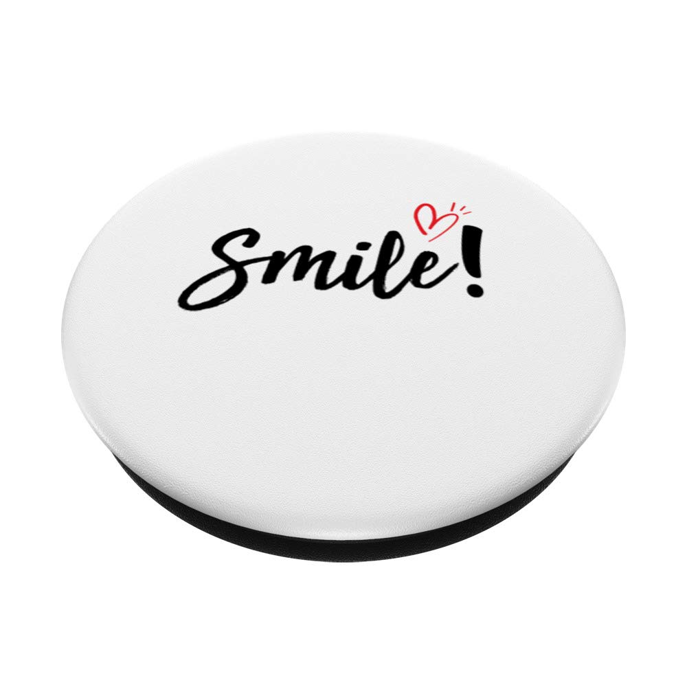 Smile Word Heart PopSockets PopGrip - Swappable Phone Grip for iPhone & Android - Cute Gift for Teen Girls & Best Friends - Perfect for School, Selfies & Everyday Use