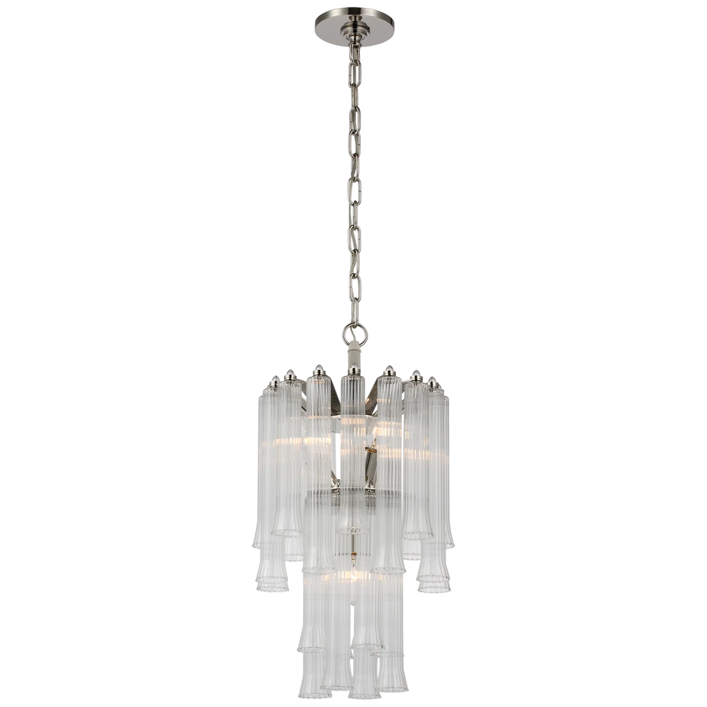 Lorenzo Petite Waterfall Chandelier - Elegant Small Crystal Ceiling Light Fixture for Dining Room, Bedroom, or Entryway Decor
