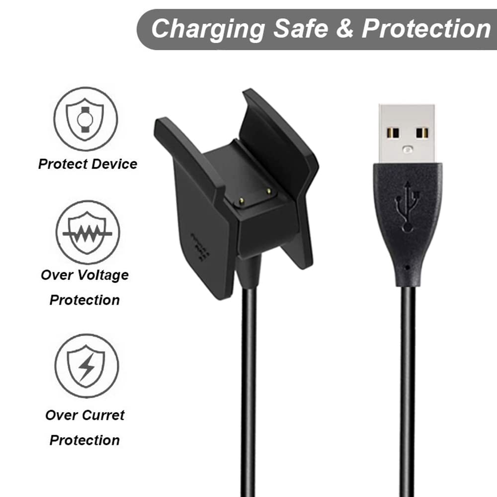 Fitbit Alta HR Charger Replacement - 2-Pack USB Charging Cable (1m/3.3ft) for Fitbit Alta HR Fitness Tracker | Perfect for Home, Office & Travel Charging