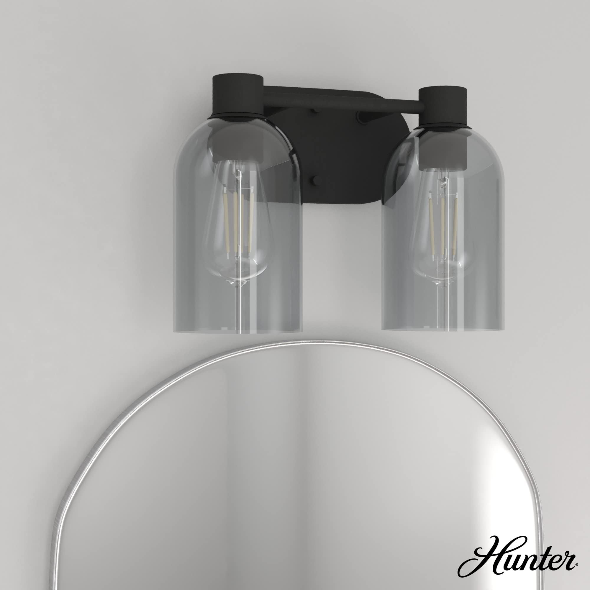 Hunter Fan Company 19779 Lochemeade Vanity Light in Natural Iron Finish - Perfect for Bathroom, Bedroom, and Dressing Room Lighting