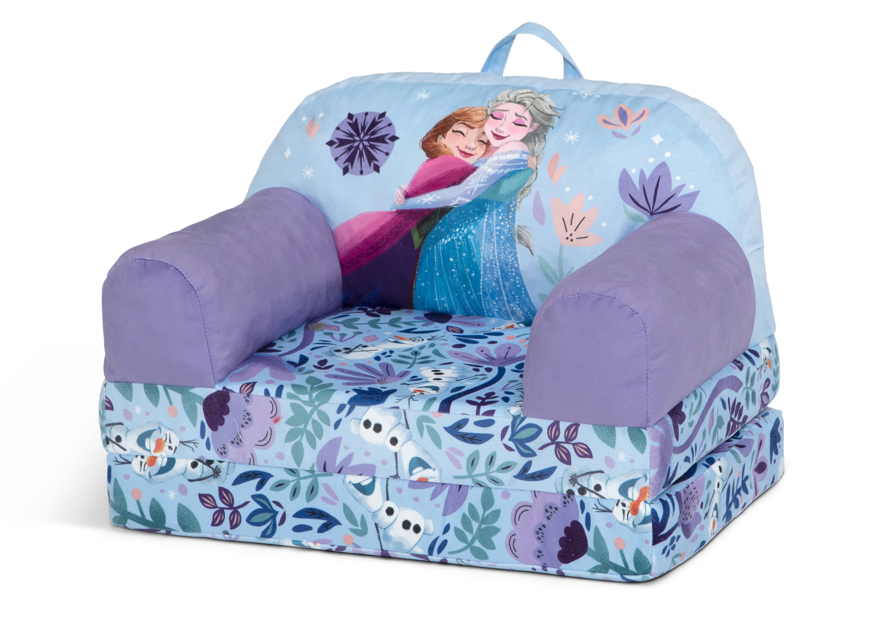 Frozen Cozee Buddy Flip Out Chair - Kids Foldable Lounge Chair for Bedroom, Living Room & Outdoor Use - Perfect for Reading, Relaxing & Movie Nights