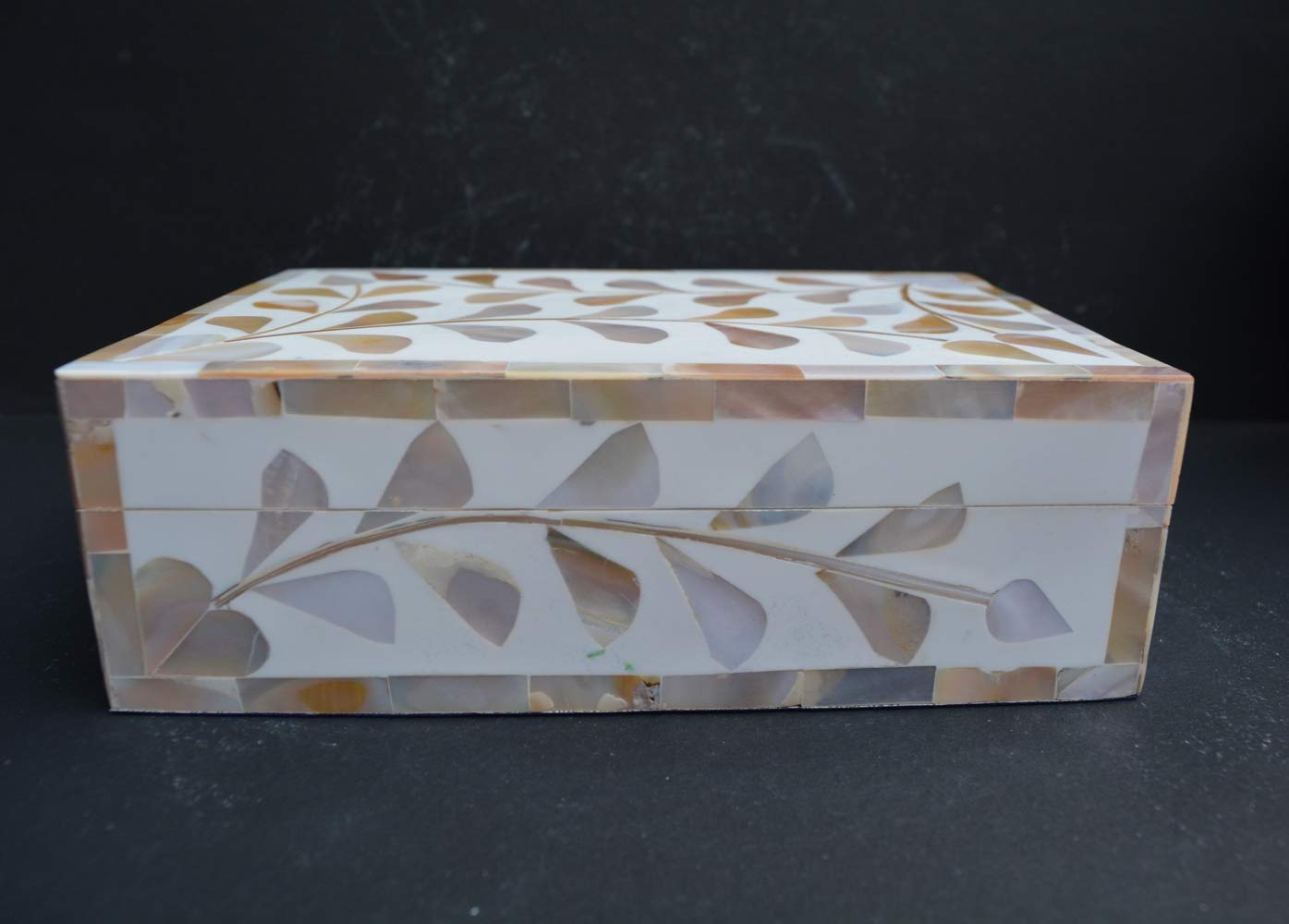 Handcrafted Mother of Pearl Jewelry Box with Intricate Inlay Design - Premium Indian Trinket Box for Rings, Necklaces & Keepsakes | Perfect Gift for Women, Bridal Shower & Home Decor