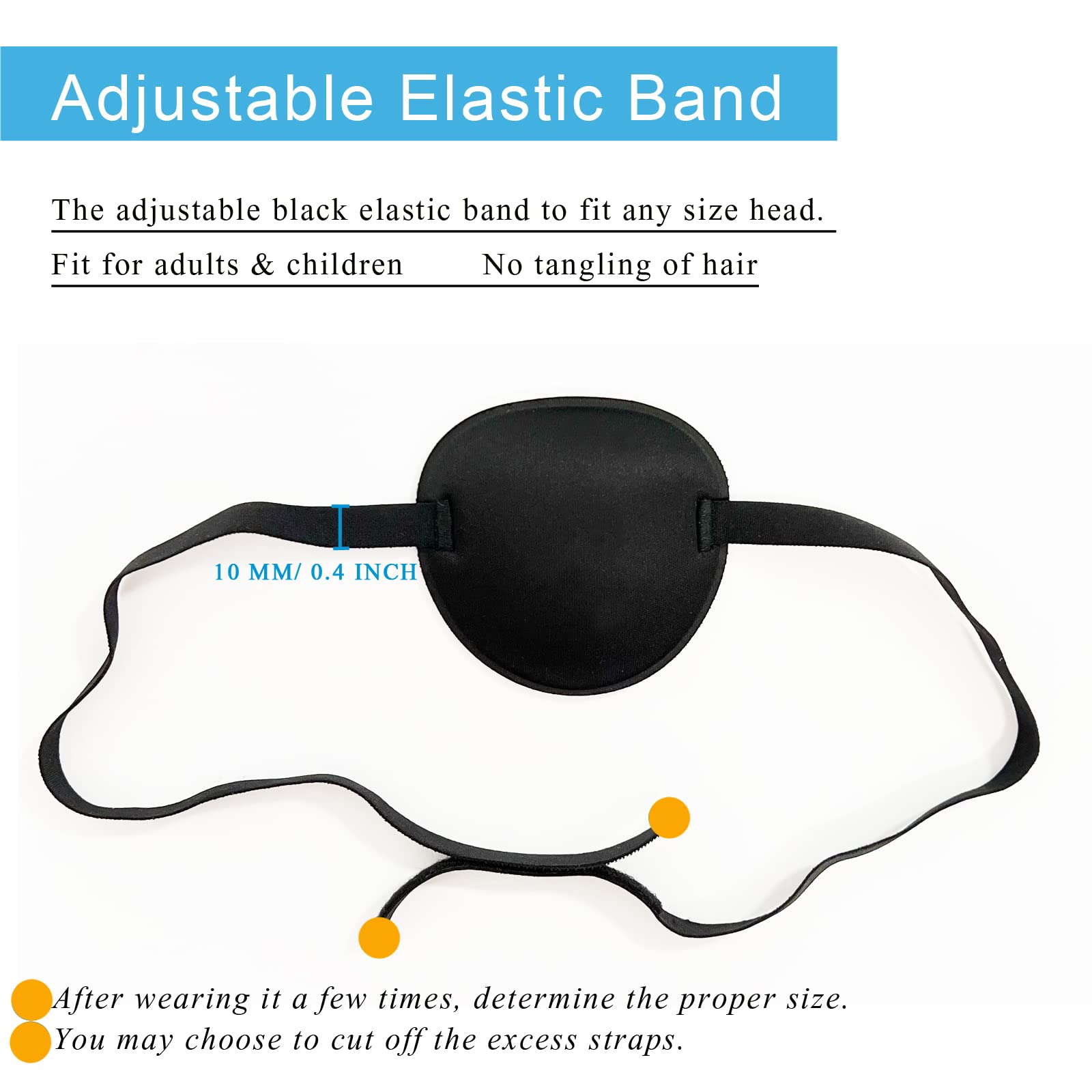 2PCS Adjustable Soft Eye Patch for Amblyopia & Lazy Eye Treatment - Medical Grade Eye Patches for Adults & Kids (Black) - Perfect for Post-Surgery Recovery, Eye Therapy & Sleep Comfort