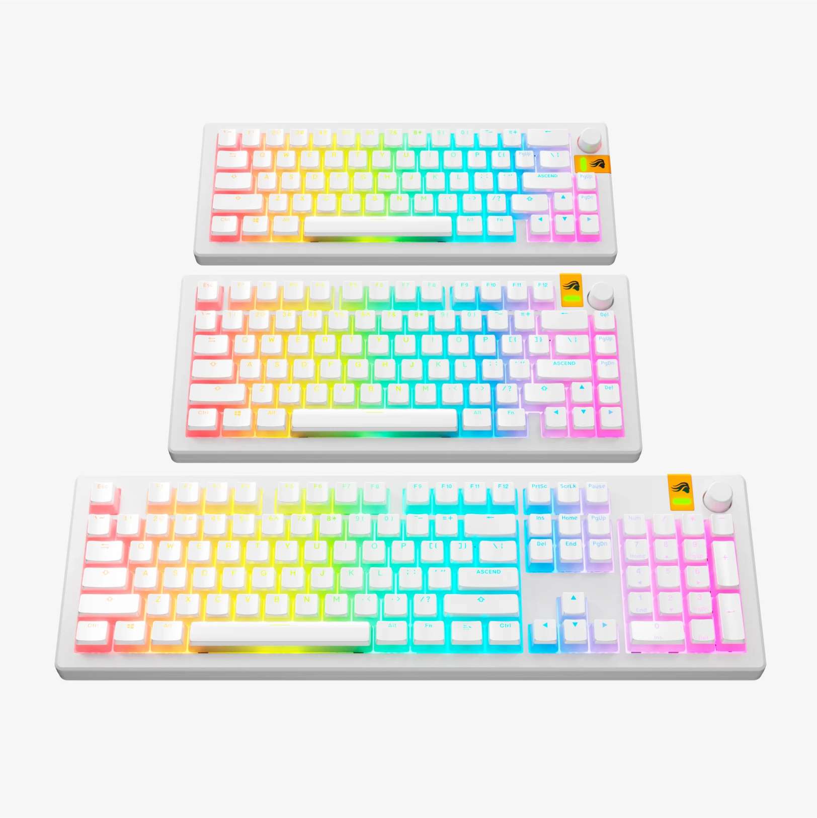 GPBT Aura V3 Keycaps - 129 Keys Custom Mechanical Keyboard Keycap Set, PBT Material, Cherry MX Profile, RGB Backlit Compatible - Perfect for Gaming, Typing & Office Work
