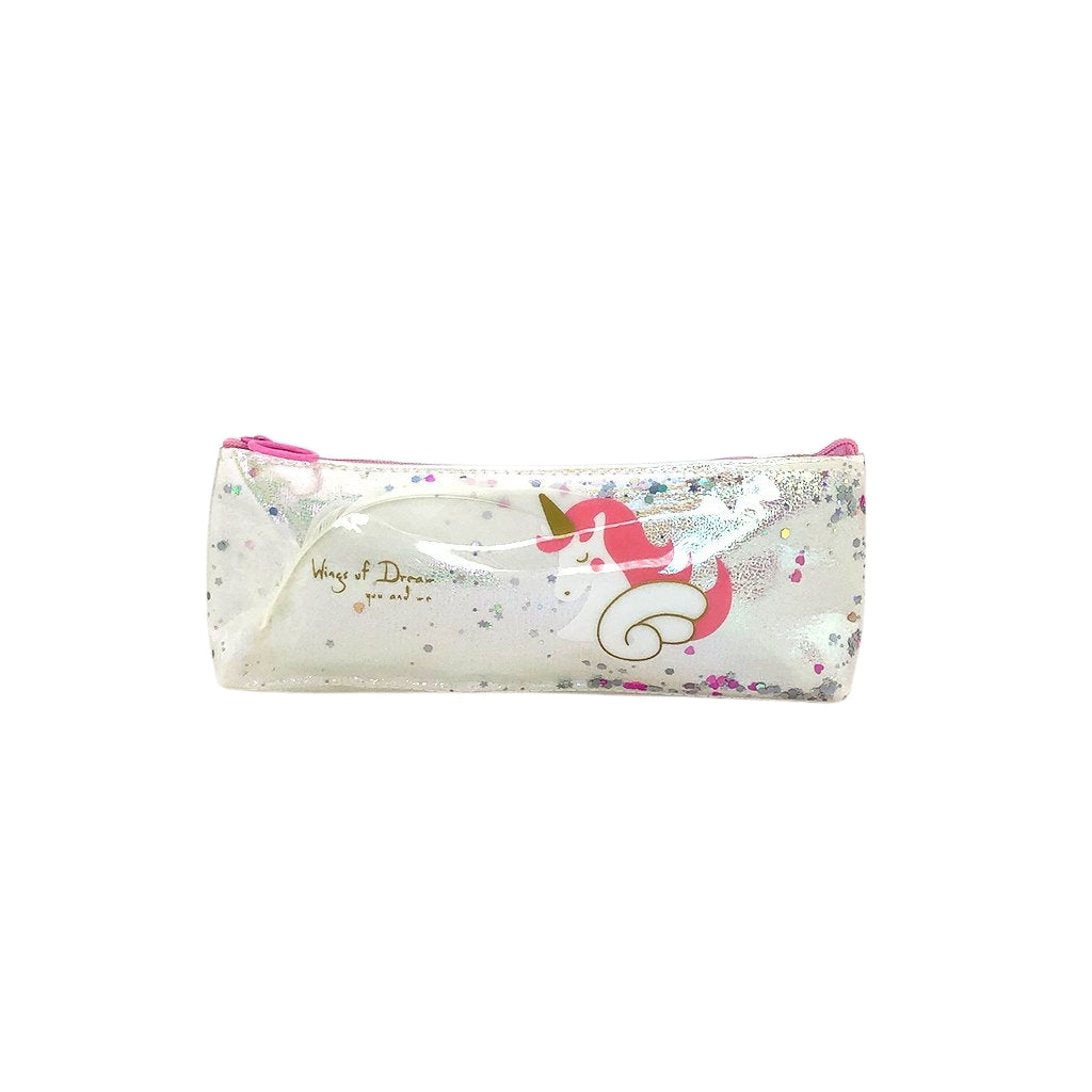 Unicorn Glitter Pencil Case for School & Office - Cute & Sparkly Stationery Organizer for Kids, Teens & Adults - Perfect for Back to School, Work & Travel
