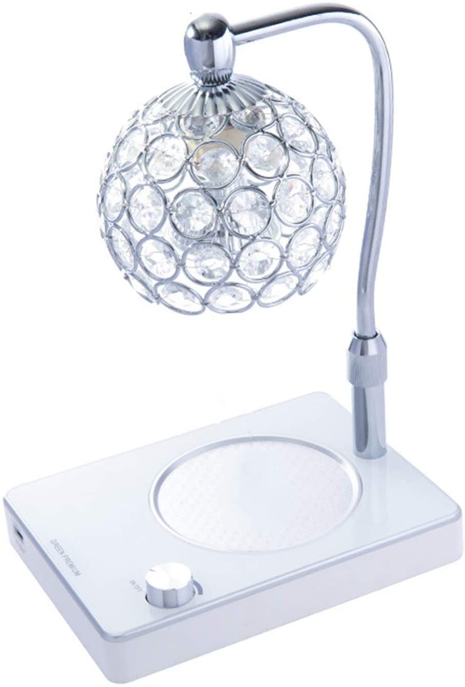 Premium Crystal Candle Warmer Lamp with Aurora Lampshade - Adjustable Height USB Electric Wax Melt Warmer for Home Decor, Gifts & Aromatherapy - Perfect for Bedroom, Living Room & Spa Relaxation