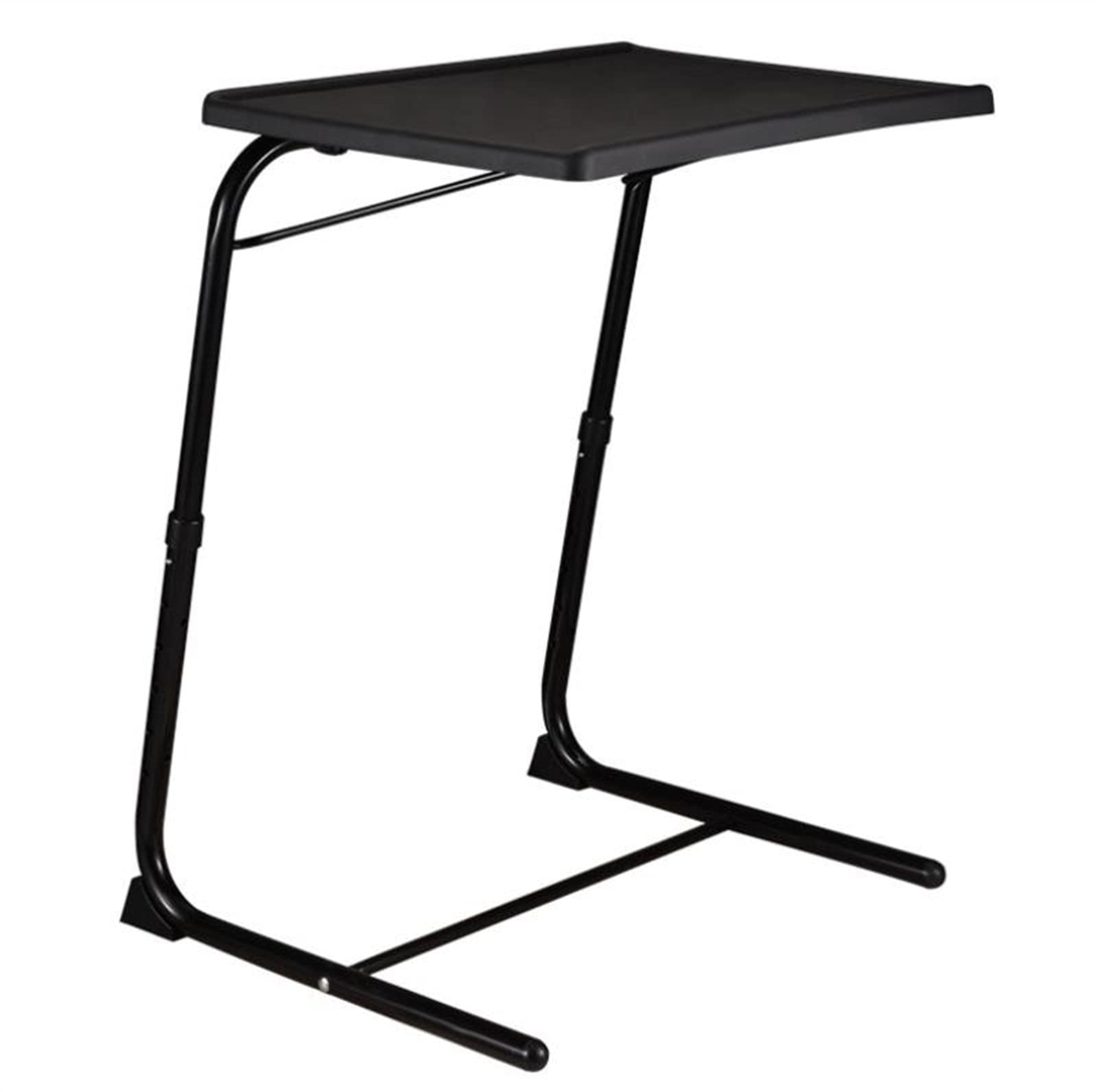 Adjustable Folding Bed Tray Table for Eating - 6 Height & 3 Tilt Angle Settings - Portable TV Dinner Tray for Sofa, Couch & Bed (Black) | Perfect for Breakfast in Bed, Laptop Work & Movie Nights
