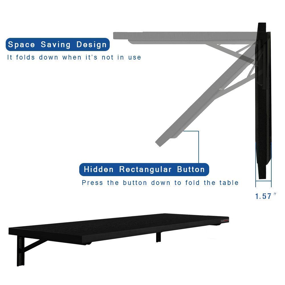 Heavy Duty Wall Mounted Folding Desk - 36