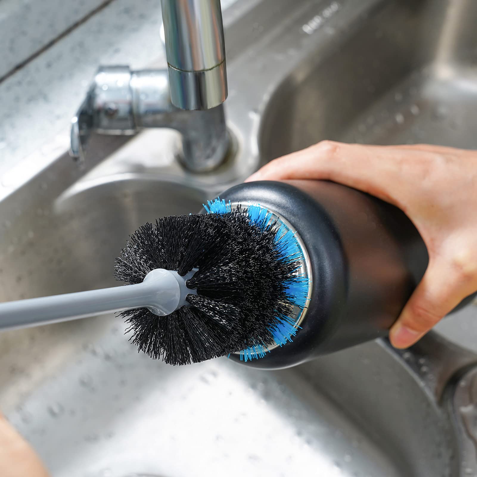 Long Flexible Water Bottle Cleaning Brush - 13.5 Inch Durable Scrubber with Sturdy Bristles for Bottles, Mugs, Glassware (2 Pack) - Perfect for Home, Office & Travel Use