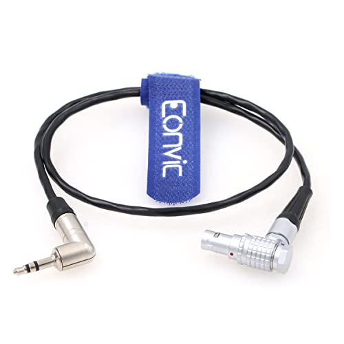 Eonvic Right Angle 3.5mm to 9 Pin Timecode Cable for RED Komodo 6K Cinema Camera - RA 9pin to RA 3.5mm Jack - Perfect for Professional Video Production & On-Set Audio Sync