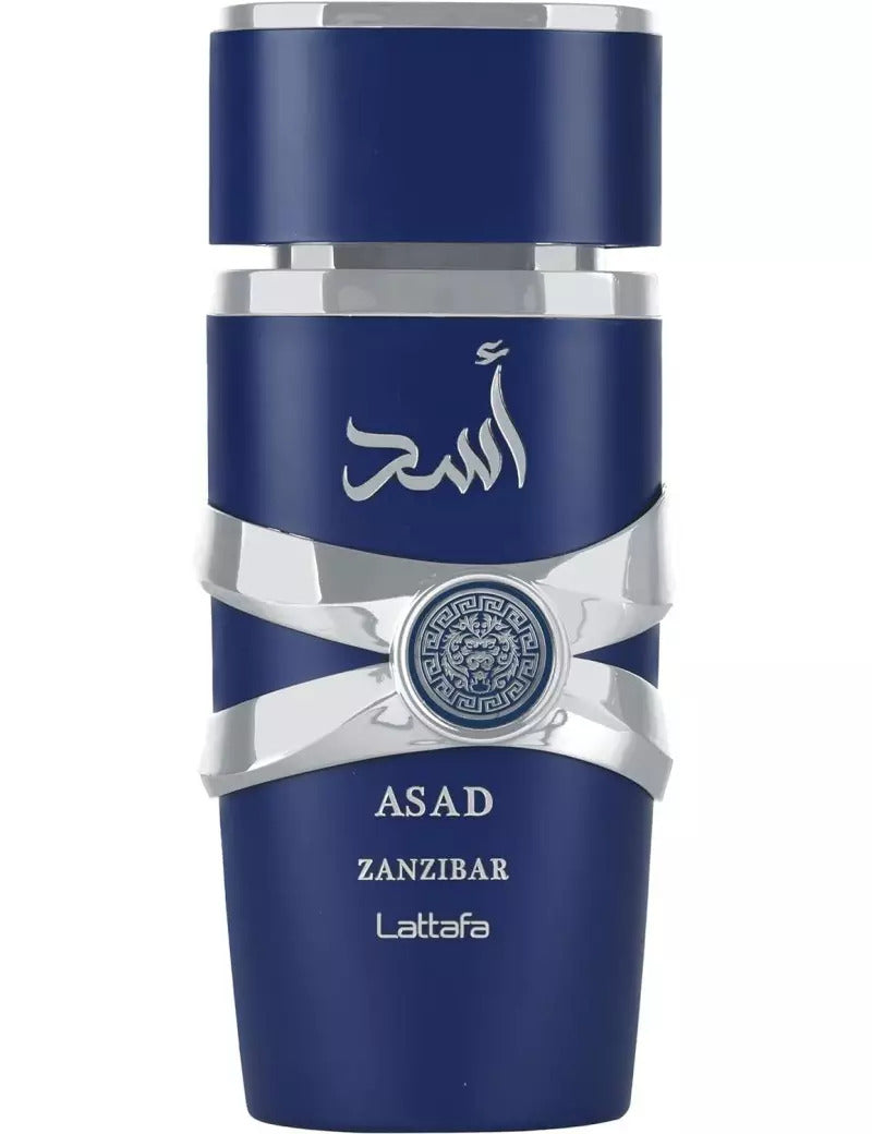 Lattafa Asad Zanzibar Eau de Parfum for Men - Long Lasting Oriental Spicy Fragrance for Date Night & Special Occasions