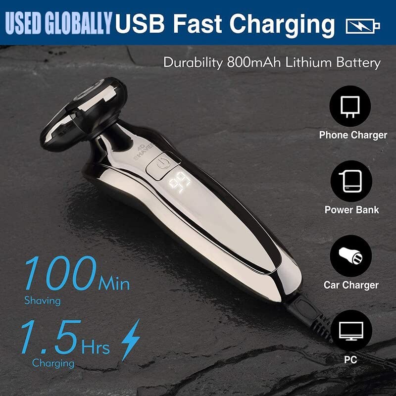 Premium Electric Head Shaver for Bald Men - USB Rechargeable & Washable Men's Shaving Machine with Beard & Mustache Trimmer (Color: 8508-F) - Perfect for Travel, Gym & Daily Grooming Routine