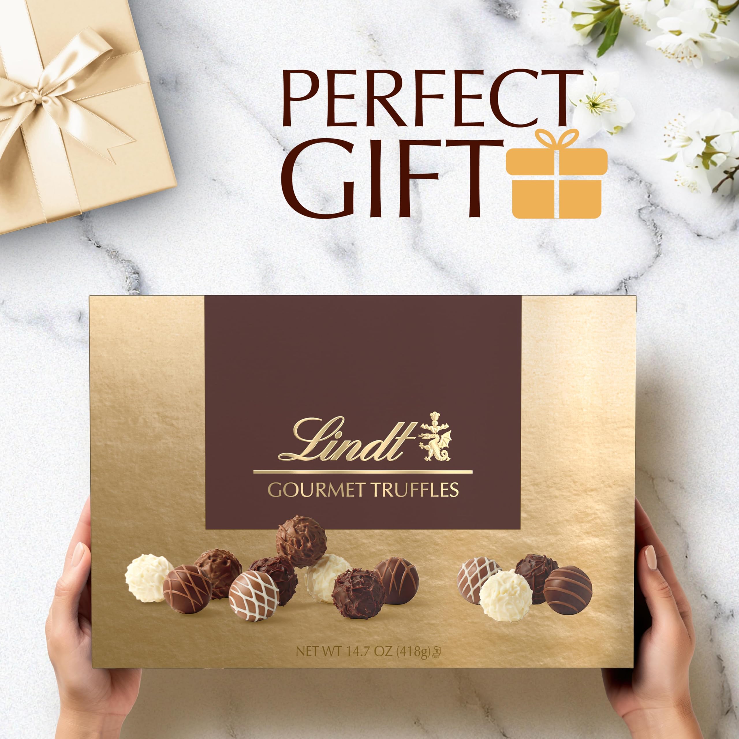 Lindt Gourmet Chocolate Truffles Gift Box - 26 Count (14.7 oz) Premium Easter Chocolate Candy for Gifting & Celebrations - Perfect for Easter Baskets, Holiday Treats & Special Occasions