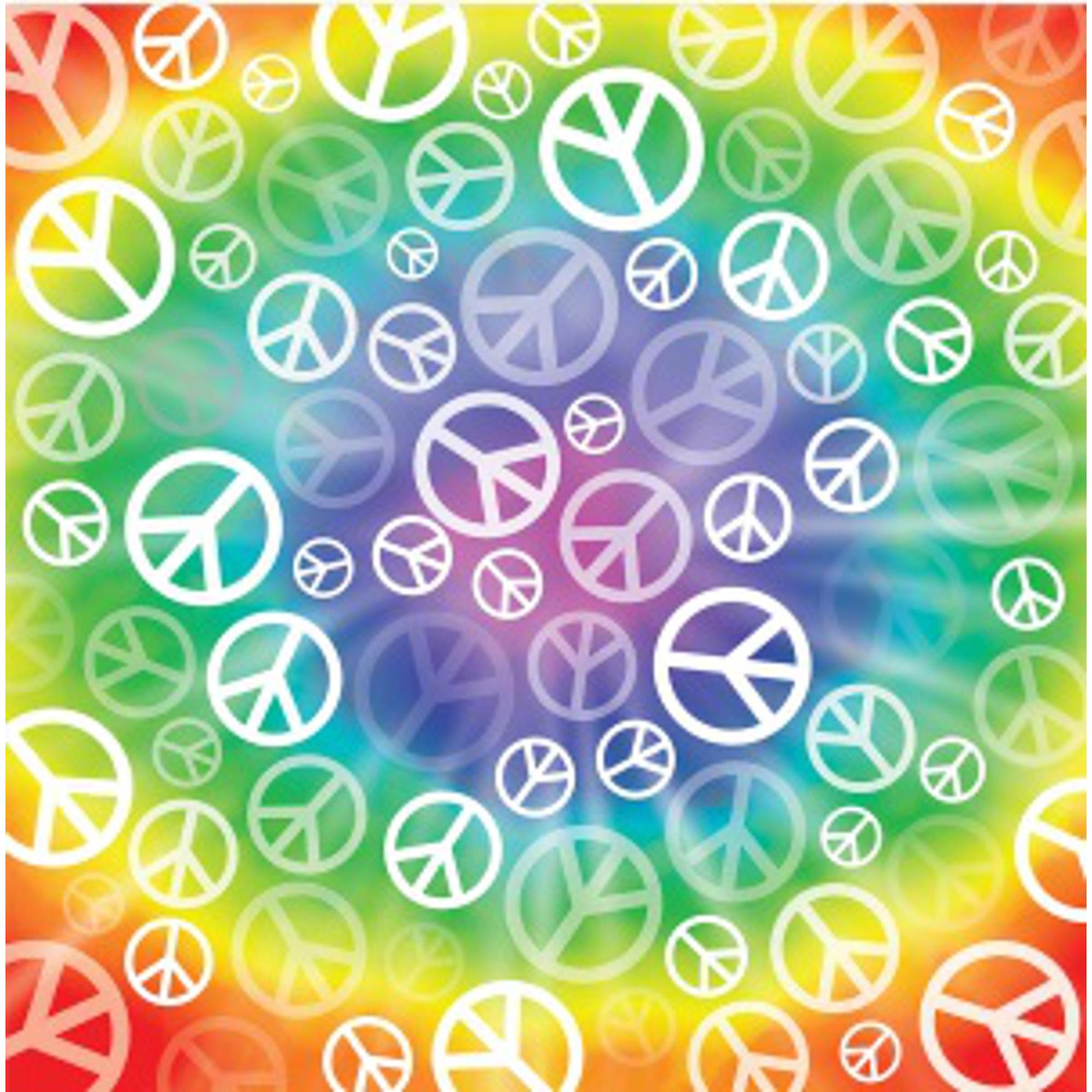 Peace Sign Bandana 22x22 Inches - Vintage Style Bandana for Men & Women - Perfect for Music Festivals, Concerts, and 70s Retro Fashion Outfits