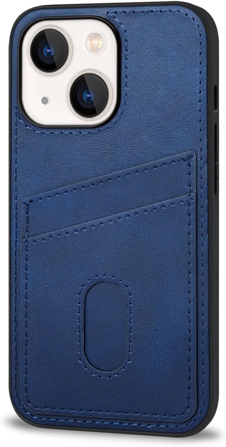 Premium Leather JabrOn Wallet Case for iPhone 14/14 Plus/14 Pro/14 Pro Max - Slim Fit Shockproof Protective Phone Cover with Card Holder (Blue) | Perfect for Everyday Use, Travel & Business Meetings