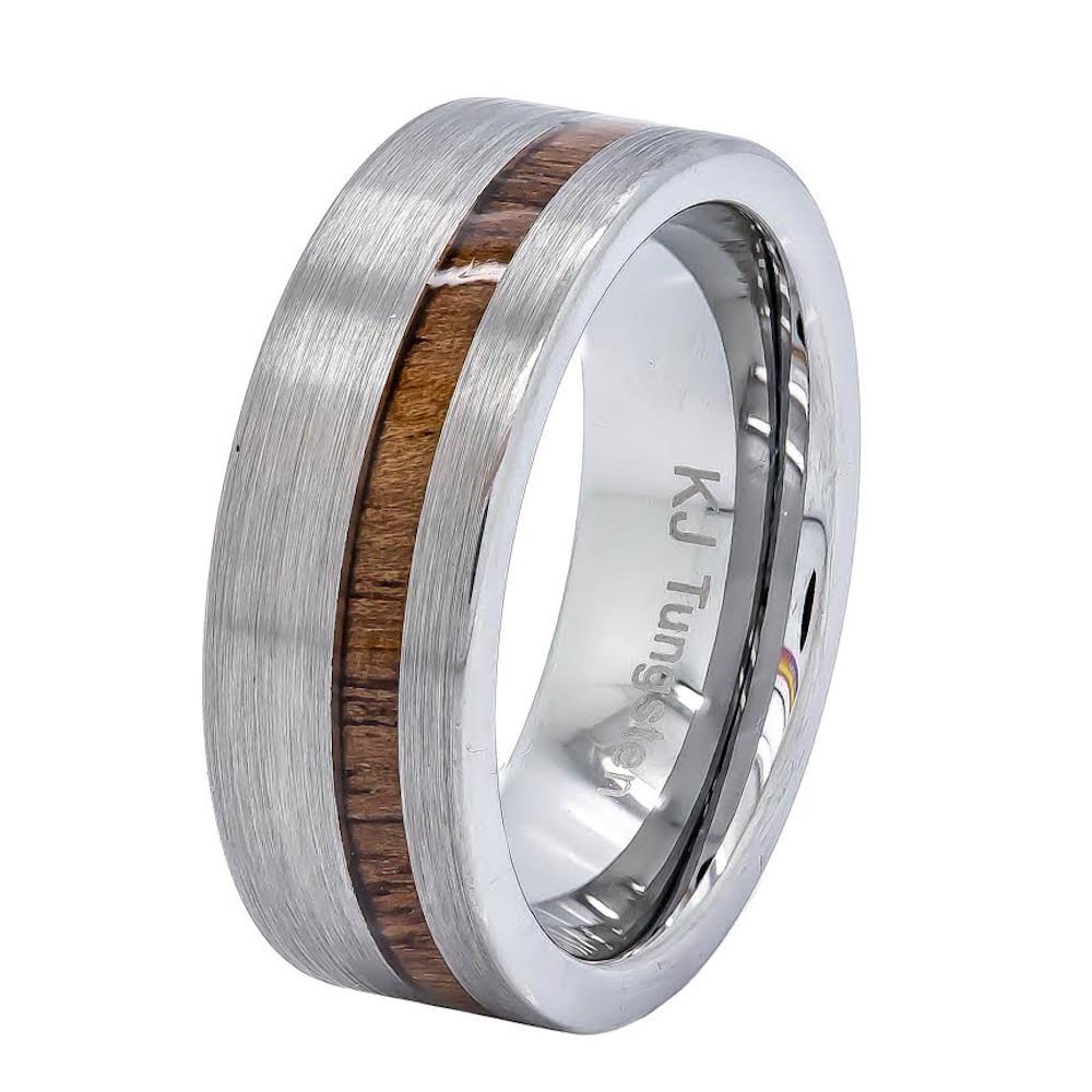 Premium Tungsten & Koa Wood Wedding Band for Men & Women - Durable Unisex Wooden Ring for Everyday Wear, Anniversary & Couples Gifts - Handcrafted Comfort Fit Ring for Outdoor & Formal Occasions