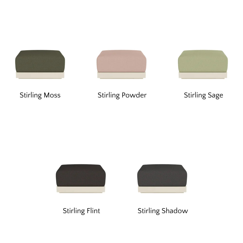Antigua Outdoor Ottoman - Waterproof Patio Furniture, Weather-Resistant Garden Stool for Poolside, Deck, or Backyard Relaxation