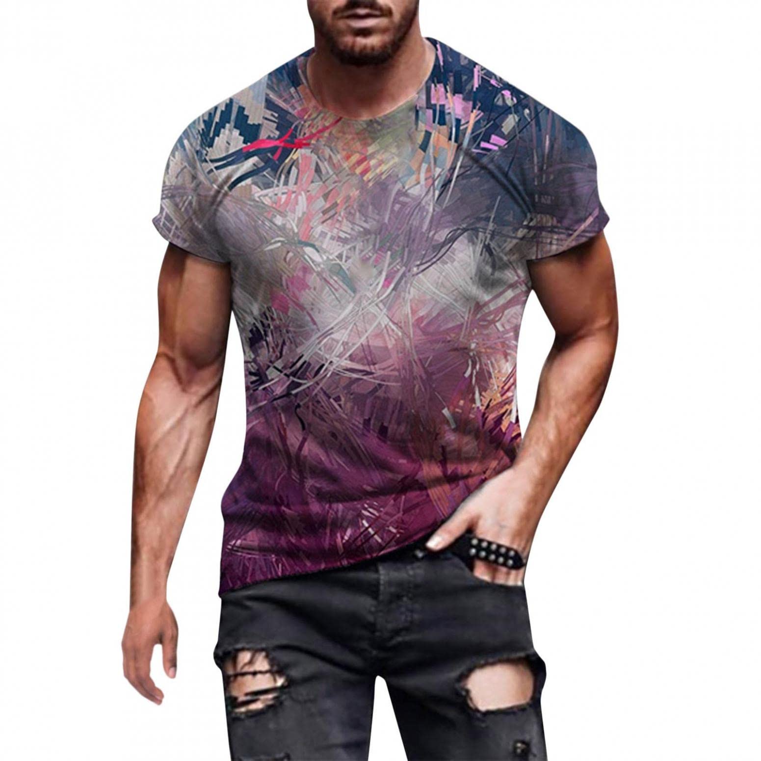 Men's 3D Graphic T-Shirts | Summer Optical Illusion Tees with Cool Designs | Short Sleeve Shirts for Casual Wear & Outdoor Activities