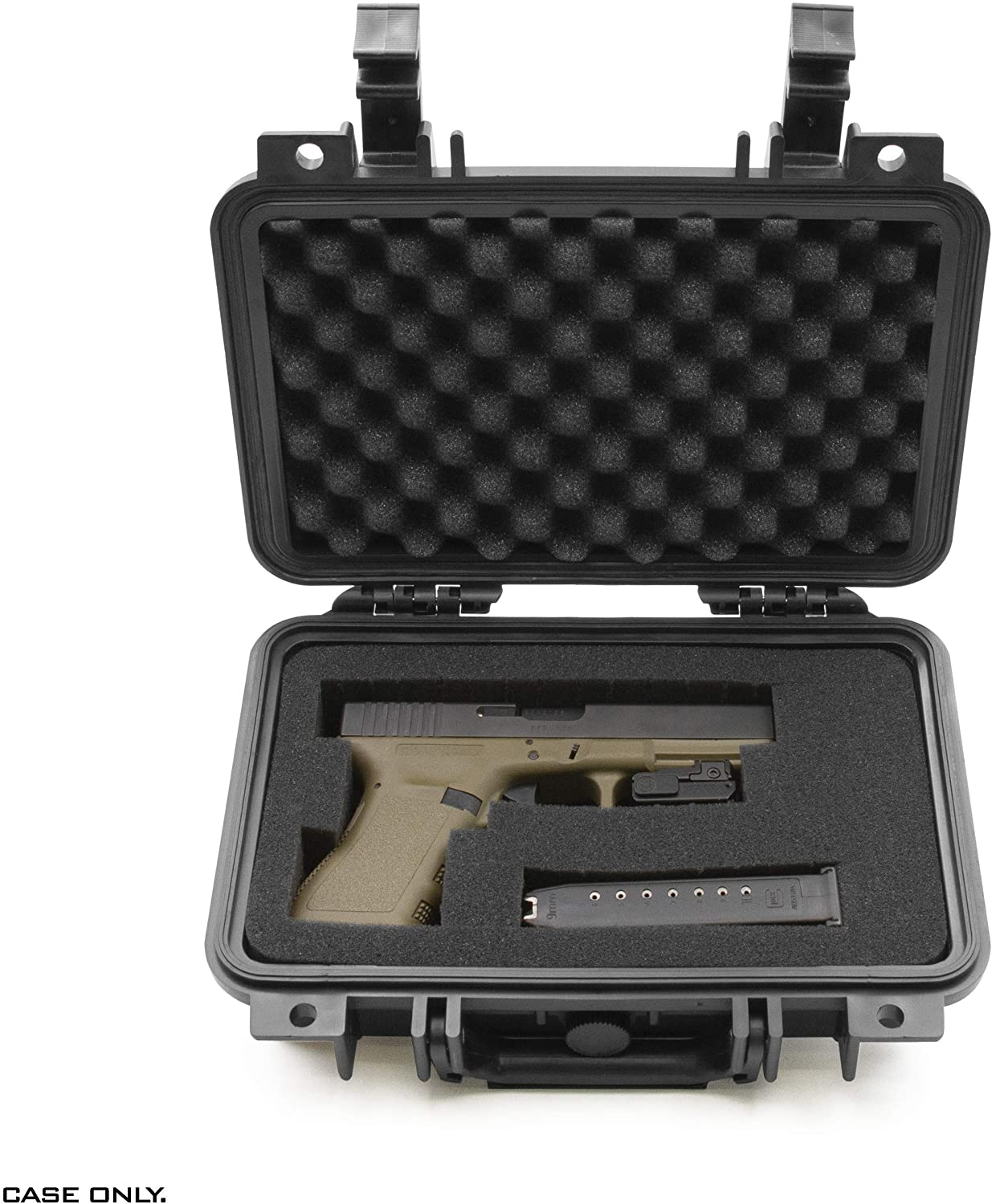 CASEMATIX 12 Hard Gun Case - Waterproof & Shockproof Pistol Case for Compact 9mm Handguns | Durable Handgun Storage for Travel, Range & Home Protection