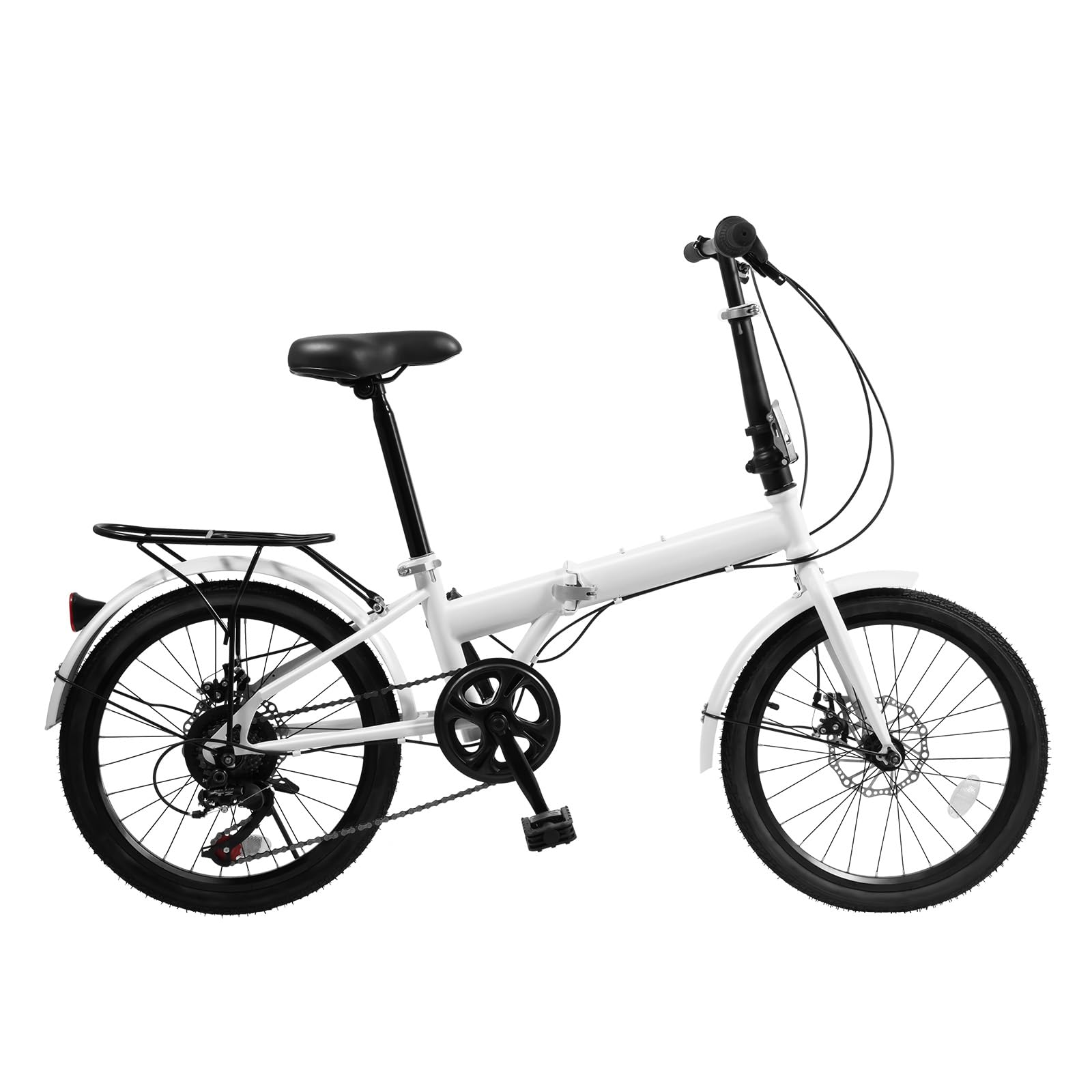 TQSHOoP 20 Inch Folding Bike - 7 Speed Lightweight Commuter Bicycle with High Carbon Steel Frame & Disc Brake | Perfect for Urban Travel, Camping & Public Transport
