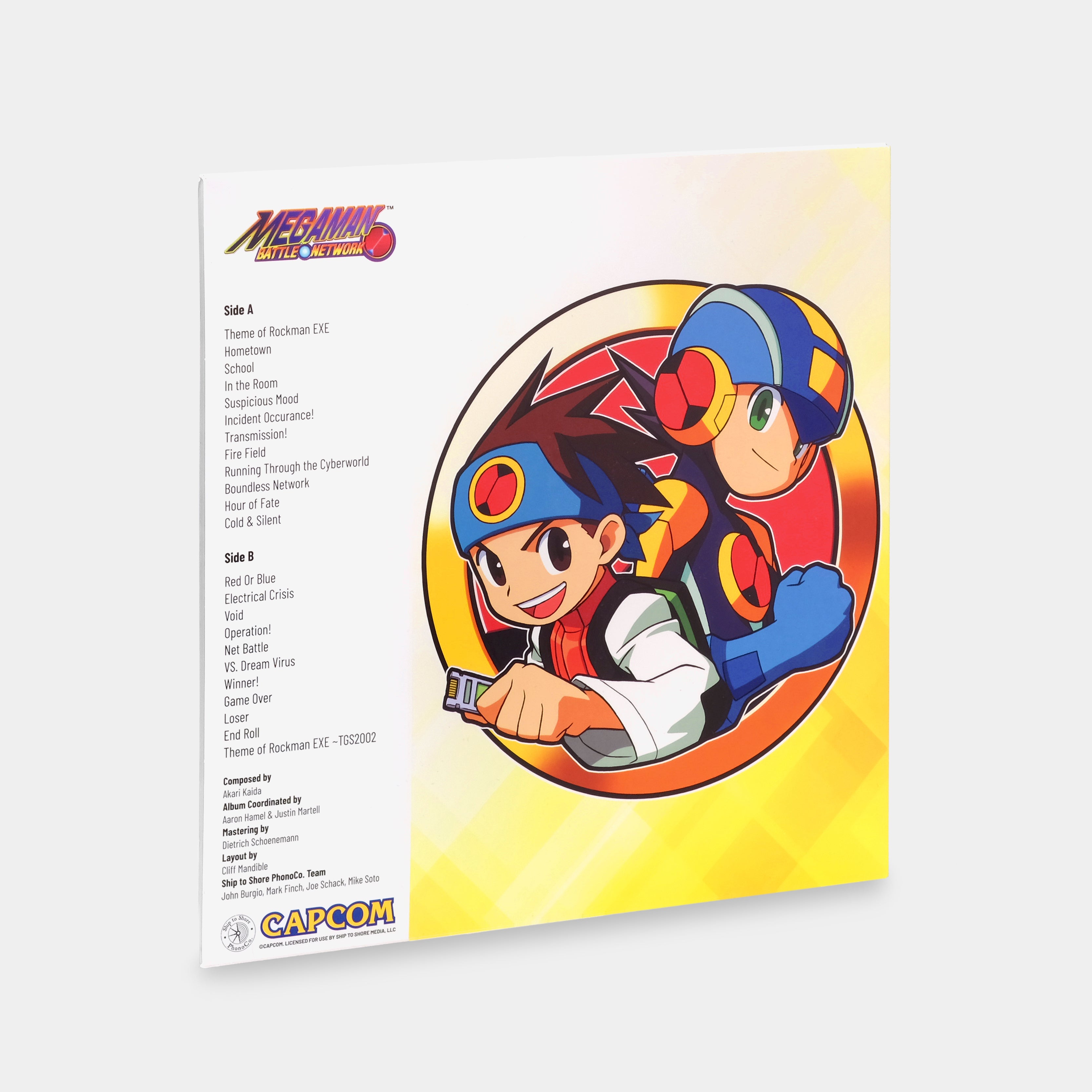 Mega Man Battle Network Original Video Game Soundtrack LP - Limited Edition Blue & White Splatter Vinyl Record | Retro Gaming Collectible for Fans & Music Lovers | Perfect for Gaming Rooms & Vinyl Collections