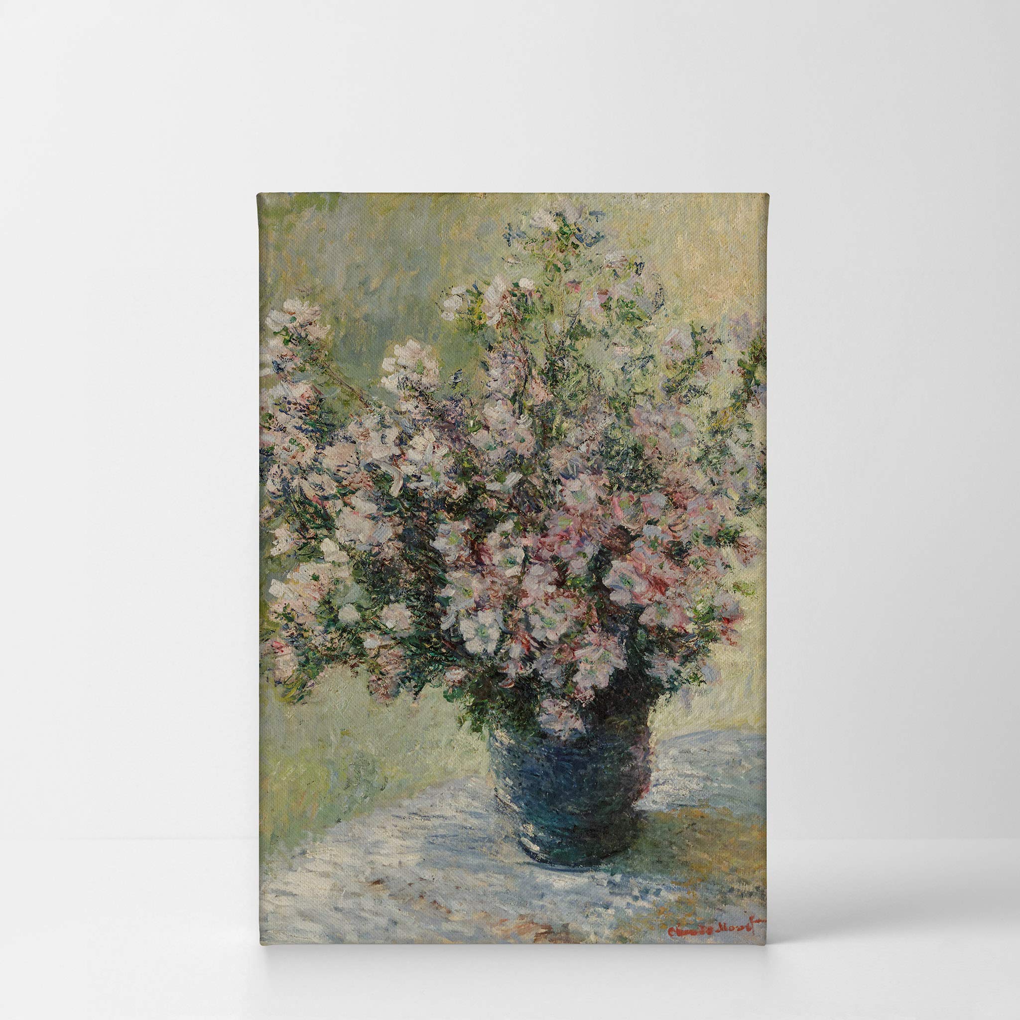 Claude Monet Vase of Flowers Canvas Wall Art Print - Famous Oil Painting Reproduction, Modern Home Decor, Ready to Hang (40x30 inches, Made in USA) - Perfect for Living Room, Bedroom & Office Decor