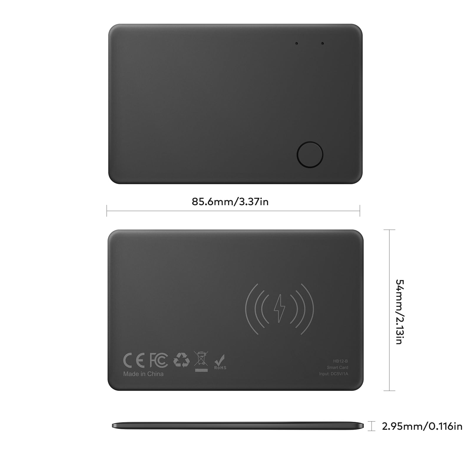VINGNUT Smart Wallet Tracker Card - Wireless Rechargeable Bluetooth Tracker for Apple Find My (iOS) | Slim GPS Locator for Wallets, Phones, Passports & Luggage | Perfect for Travel, Business & Everyday Use
