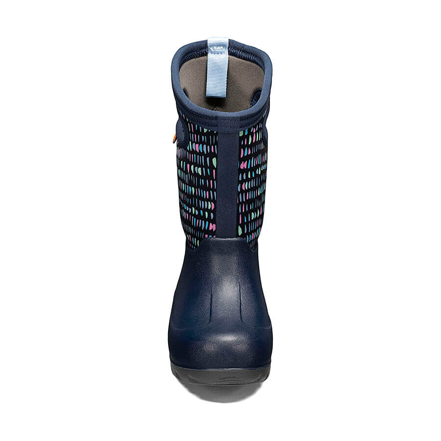 BOGS Dark Blue Multi Twinkle Neo Classic Boots - Waterproof Winter Boots for Women, Comfortable & Warm Snow Boots - Perfect for Hiking, Walking, and Outdoor Activities in Cold Weather