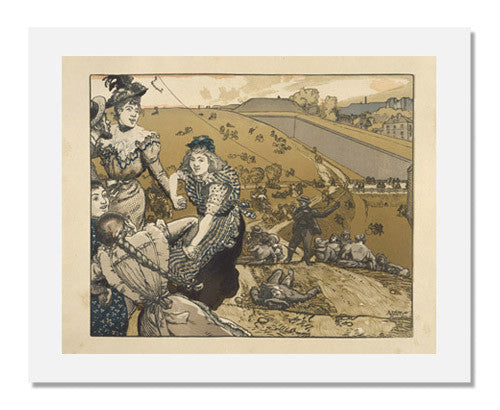 Auguste Lepère - Sunday at the Fortifications Art Print | Vintage French Poster Reproduction | Home & Office Wall Decor