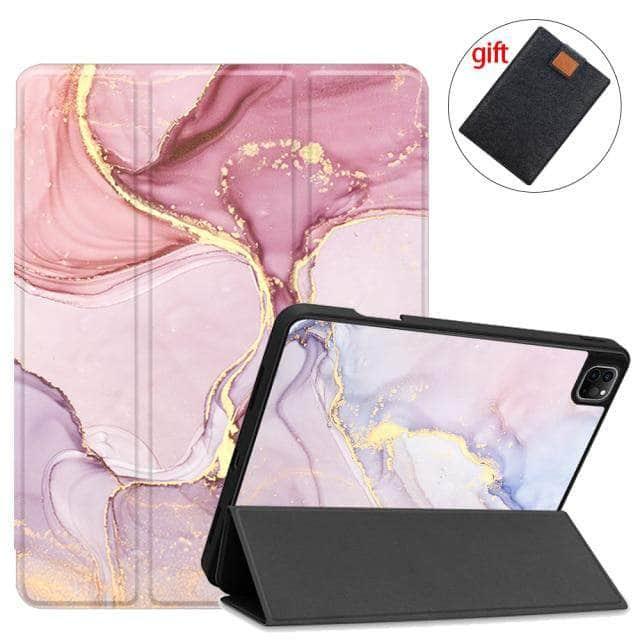 MTT Magnetic TriFold Smart Stand Case for iPad Pro 11 (2021) with Apple Pencil Holder - Perfect for Work, Study & Travel