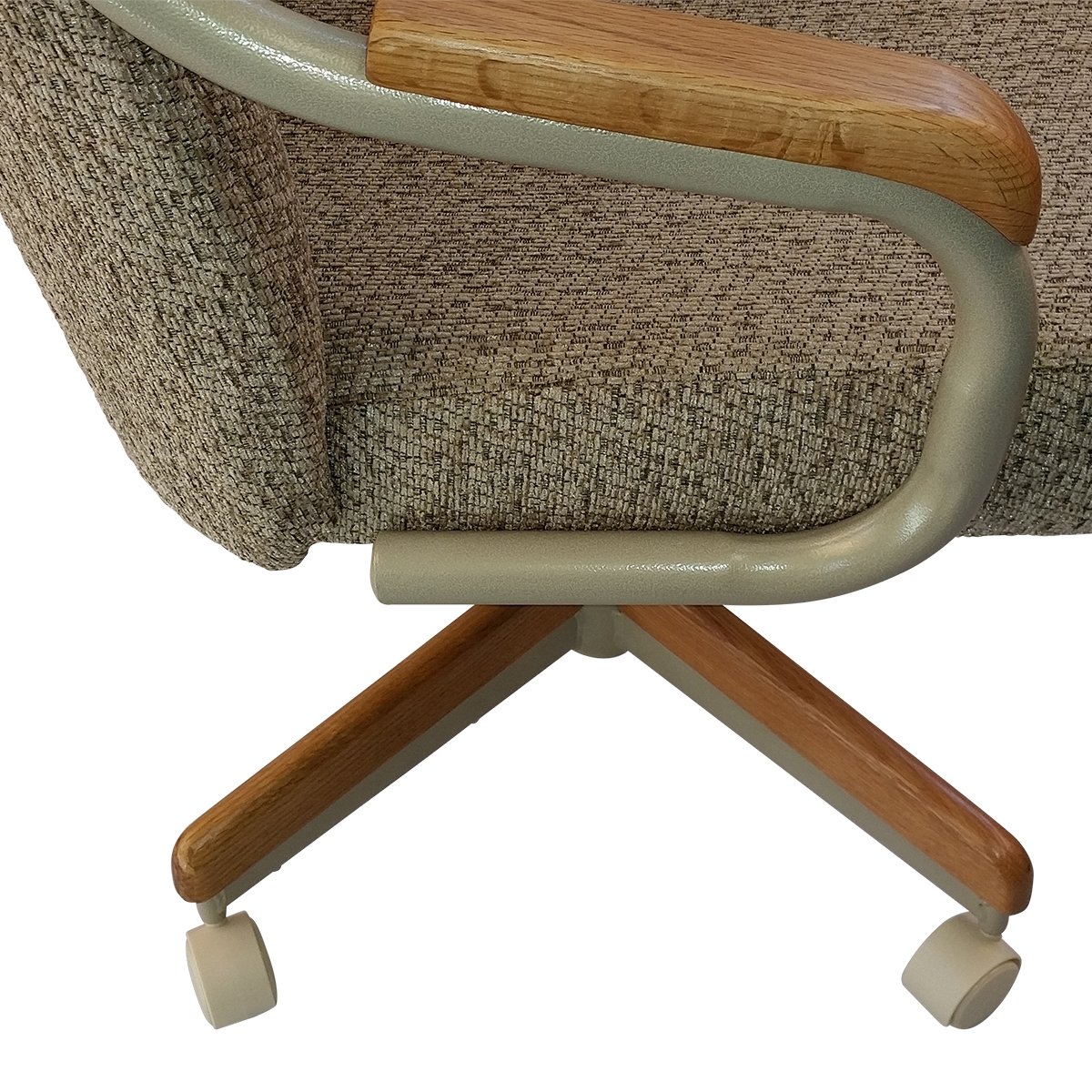 Britney Swivel Tilt Caster Dining Arm Chair - Wheat Tweed Fabric - Adjustable Office & Home Chair - Ergonomic Design for Dining Room, Study, or Conference Room (1 Chair)