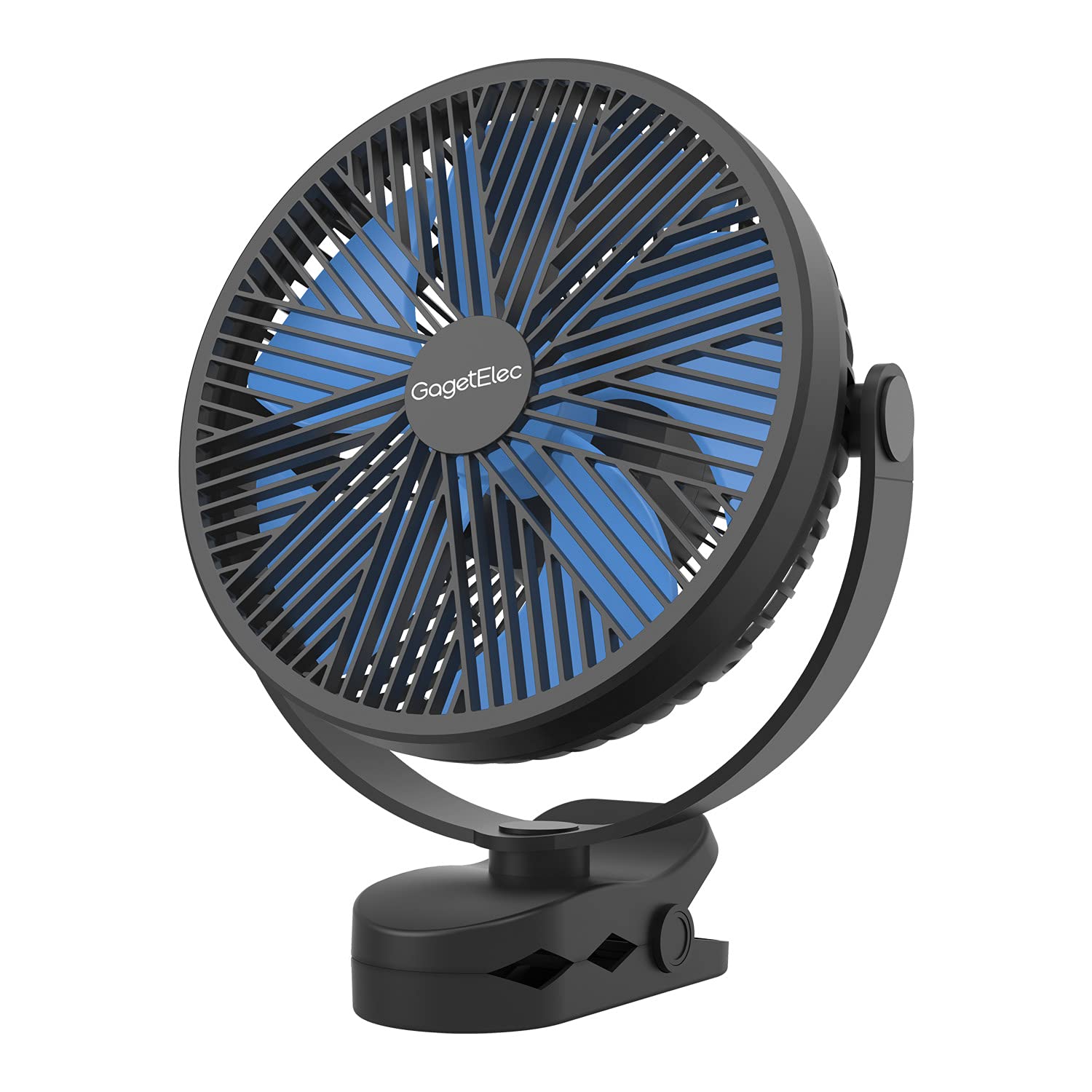 GagetElec 8-Inch Rechargeable Clip On Fan - 10000mAh Battery Operated Portable Desk Fan with 4 Speed Settings, USB Powered Personal Fan for Home, Office, Outdoor & Stroller Use - Perfect for Cooling, Travel & Workspaces