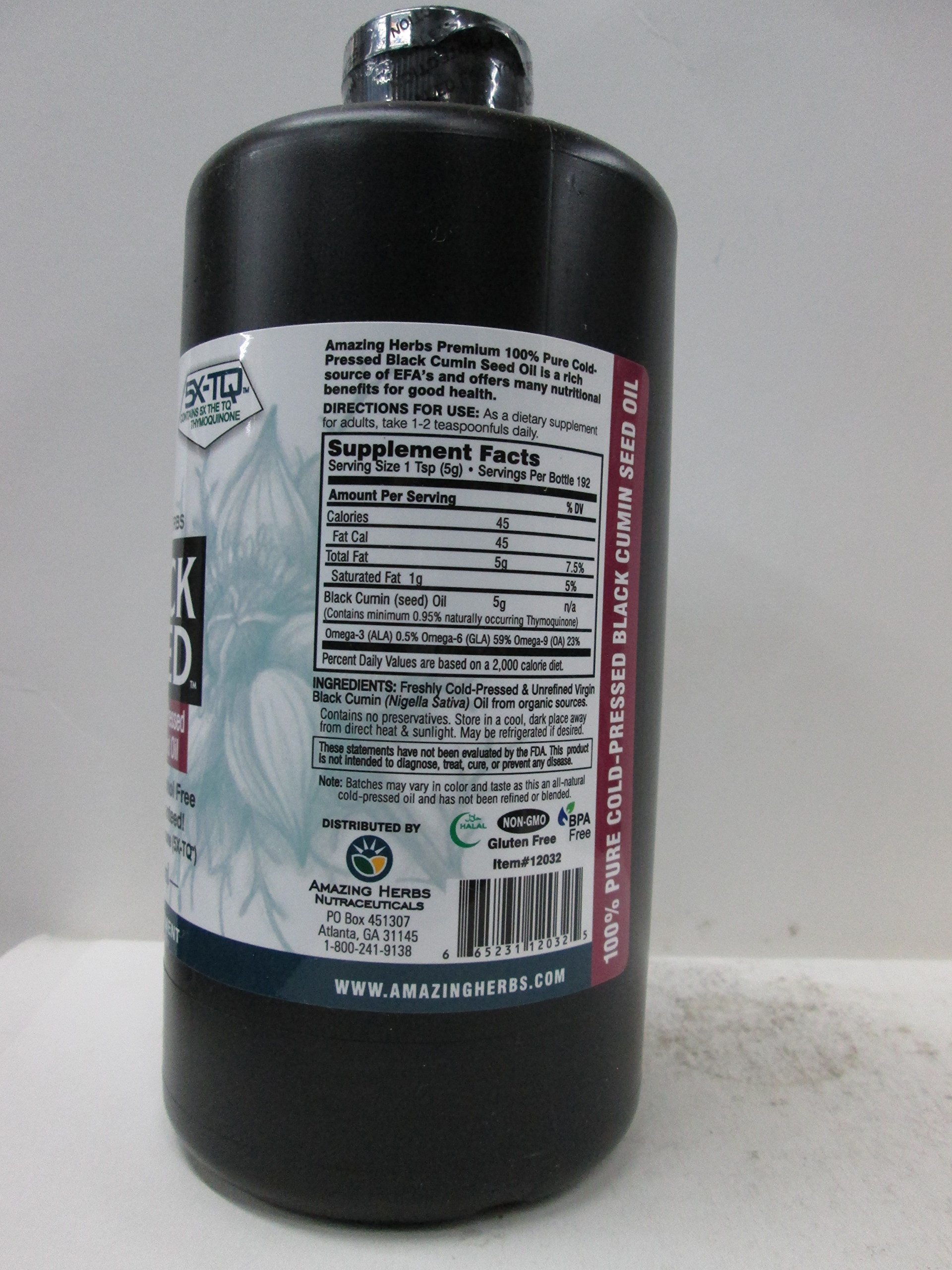 Premium Black Seed Oil - Cold Pressed, 100% Pure & Organic, 32 Fl Oz (946ml) for Immune Support, Hair Growth & Skin Care - Ideal for Cooking, Supplements & Natural Remedies