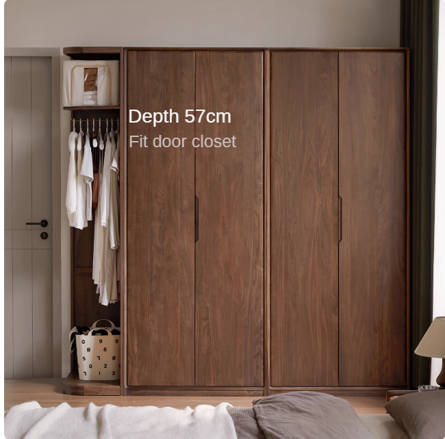 Premium Black Walnut Solid Wood Storage Rack - Space-Saving Floor Corner Hanger for Entryway, Bedroom & Bathroom Organization
