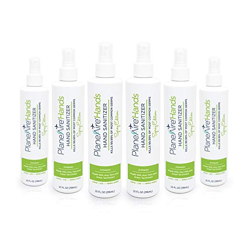 PlaneAire Hands Moisturizing Lotion Spray 10 oz (6-Pack) - Hydrating Hand Care for Dry Skin, Travel & On-The-Go Use