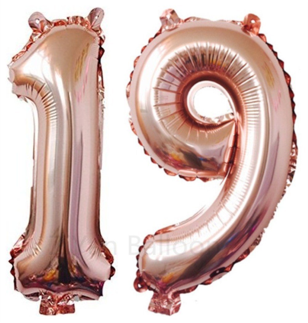 ZIYAN 40 Inch Giant 19th Rose Gold Number Balloons for Birthday Parties, Anniversary Celebrations & Graduation Decorations - Perfect for Photo Backdrops, Event Decor & Party Supplies