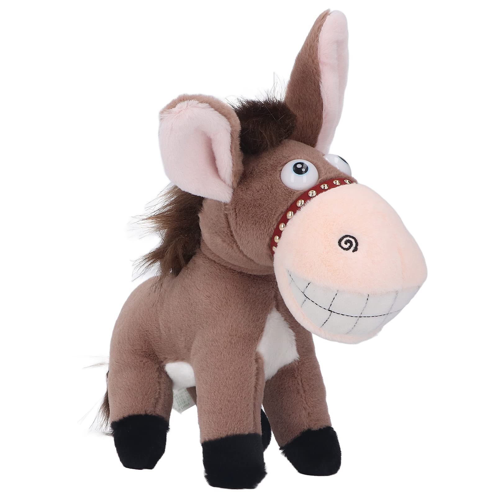 Soft Plush Donkey Stuffed Animal Toy - 13.8x11.0x3.5 Inch Cute Brown Donkey with Funny Eyes & Smiling Face - Perfect Gift for Kids, Stuffed Toy Lovers, Christmas & New Year - Great for Cuddling, Nursery Decor, Birthday Presents & Holiday Stocking Stuffers